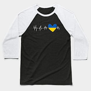 stand with ukraine,Ukrainian Flag Heartbeat Herzschlag Baseball T-Shirt